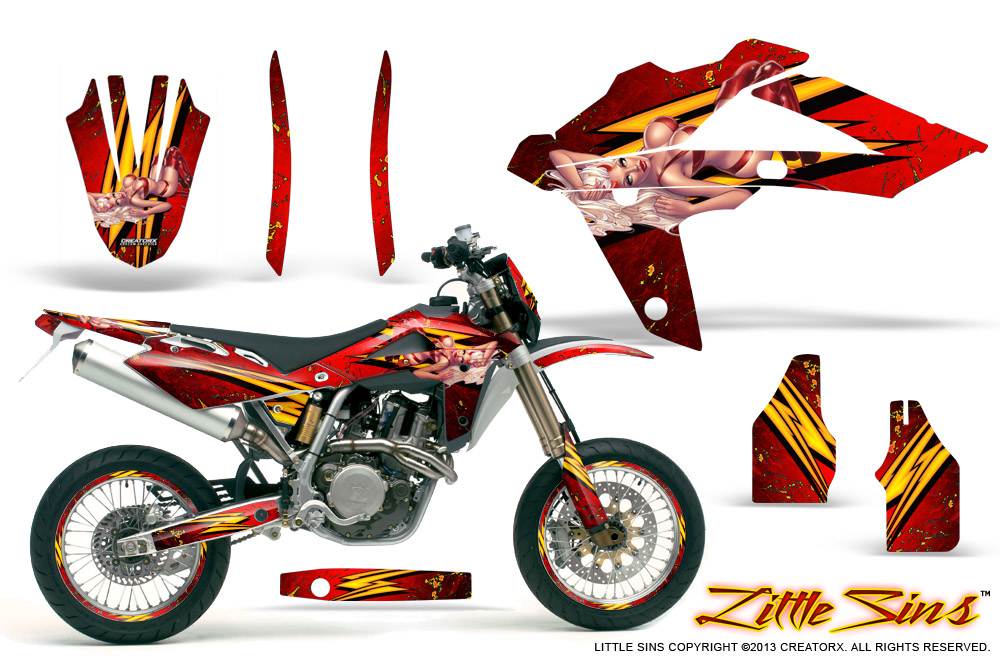 Husqvarna SMR 05-07 Graphics Kit Little Sins Red NP Rims